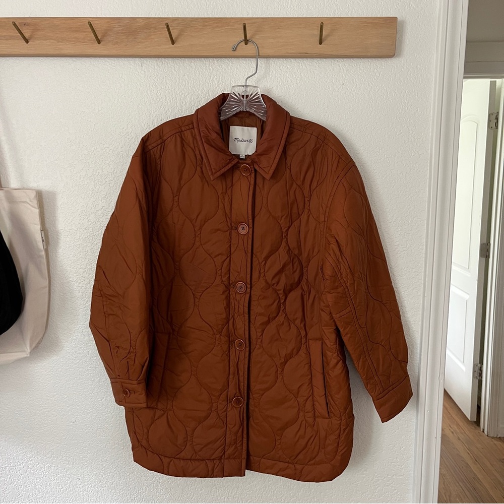 Madewell Quilted Lightweight Jacket, Cognac Brown